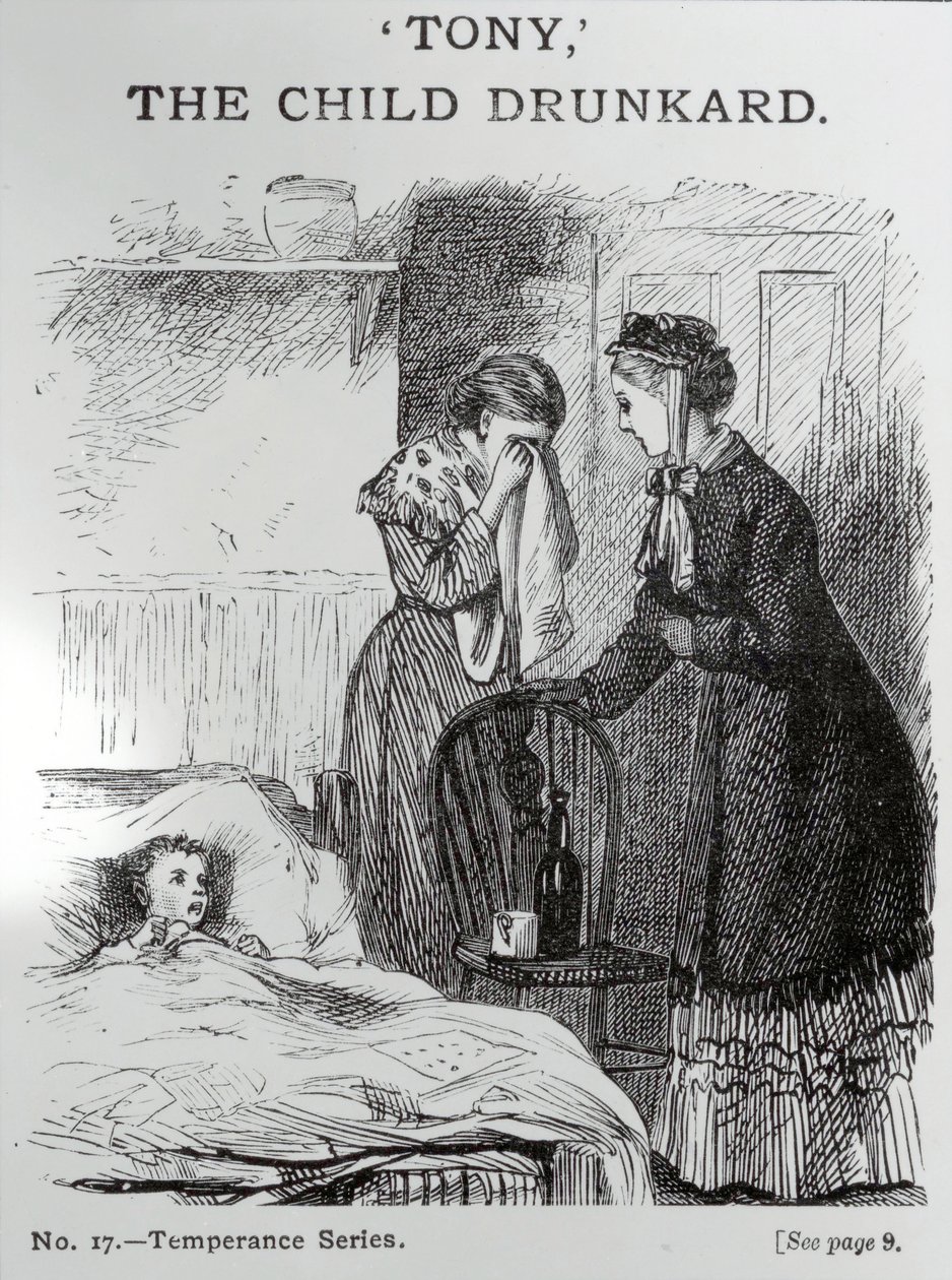 Tony, dětský opilec, kolem roku 1860 od English School