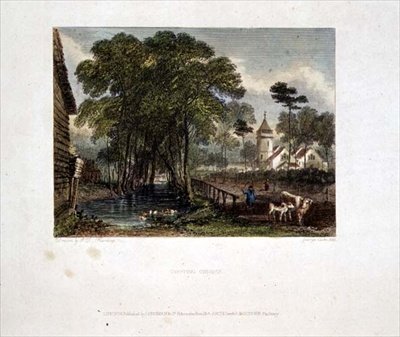 Tooting Church, rytina JD Harding & G Cooke od English School