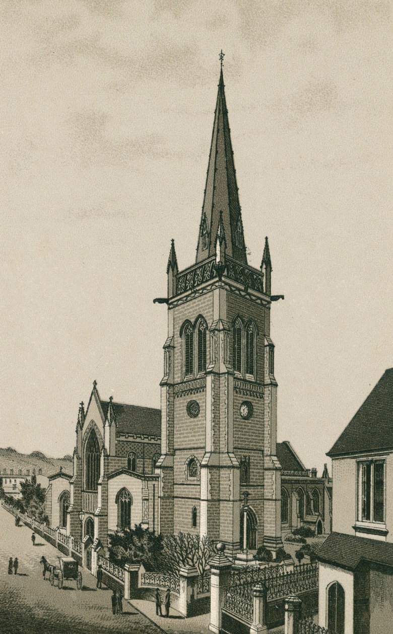 Tower Church, Ipswich (litografie) od English School