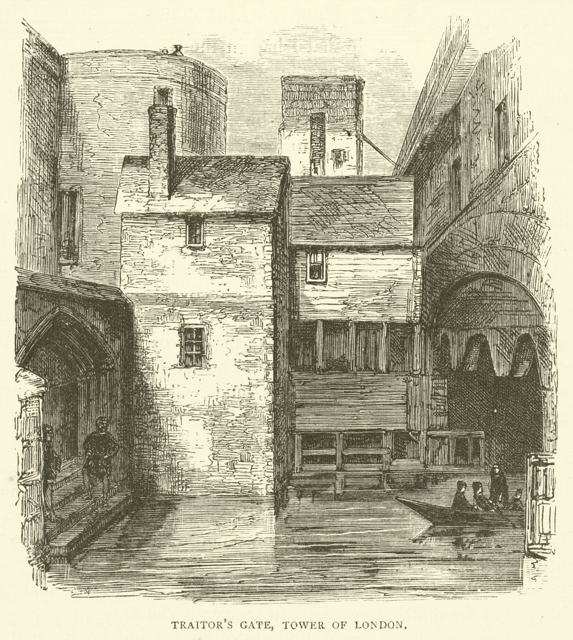 Zrádcovská brána, Tower of London (rytina) od English School