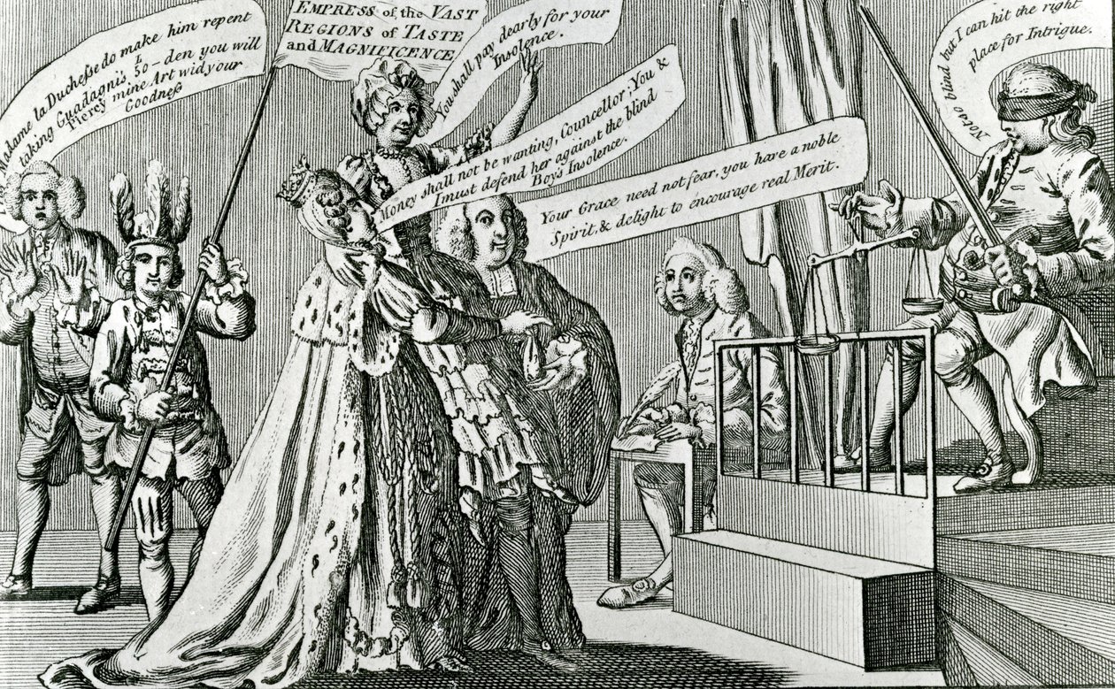 Proces se suverénní císařovnou rozlehlých oblastí chuti, 1771 od English School