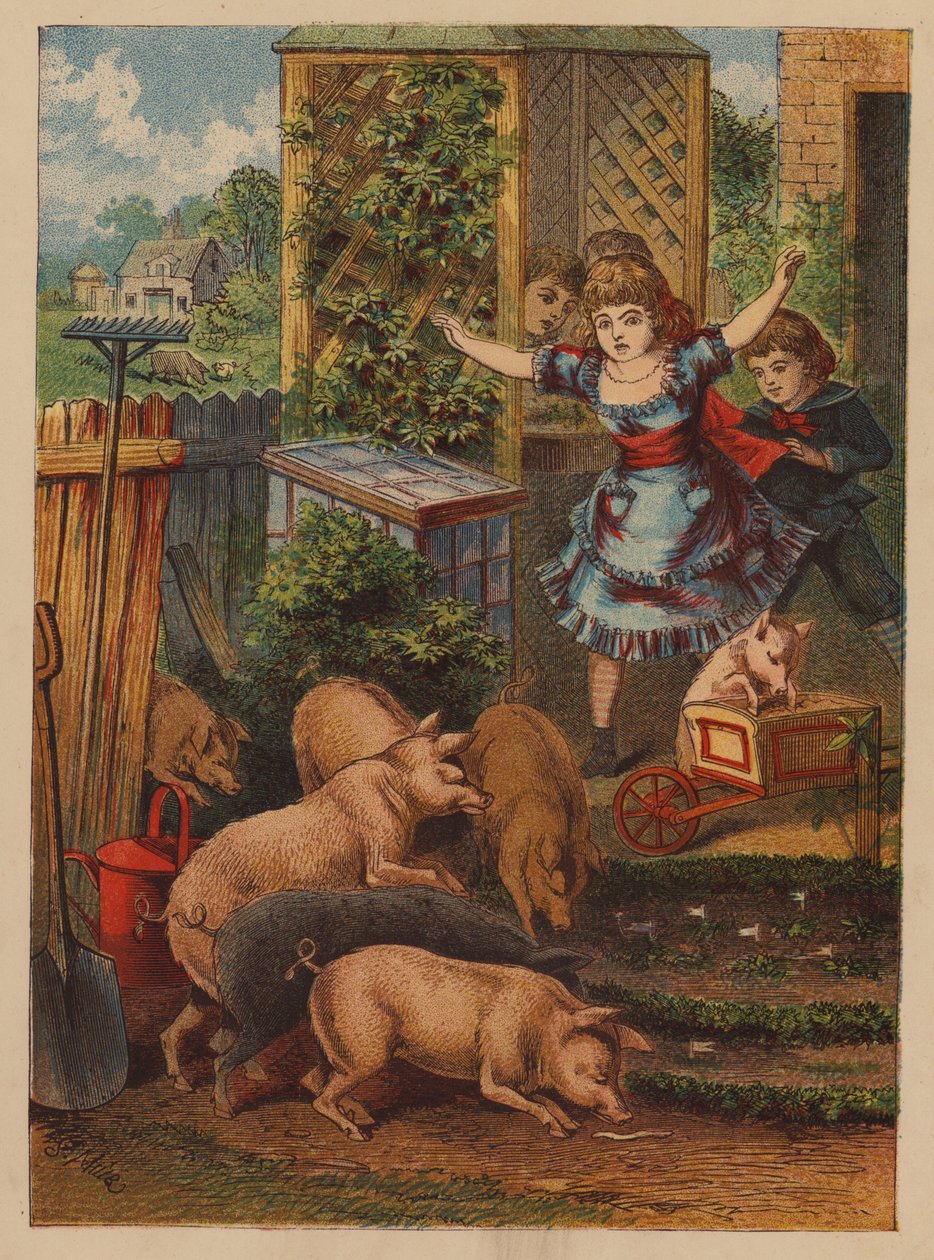 Nevítaní hosté (barevná litografie) od English School