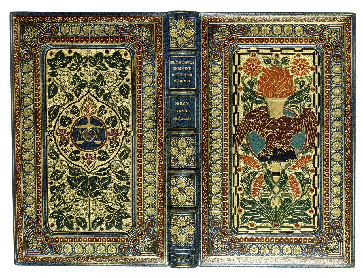 Horní a spodní kryt, s orlem, pochodní, srdcem, šupinami a květinovými vzory, 1820 od English School