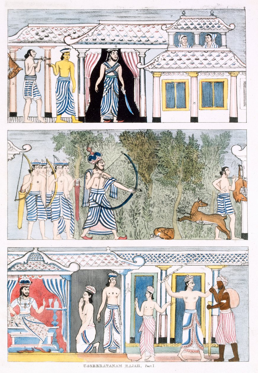 Usseeratanam Rajah, část I, z Historie a doktrína buddhismu od Edwarda Uphama, 1829 (viz také 414248) od English School