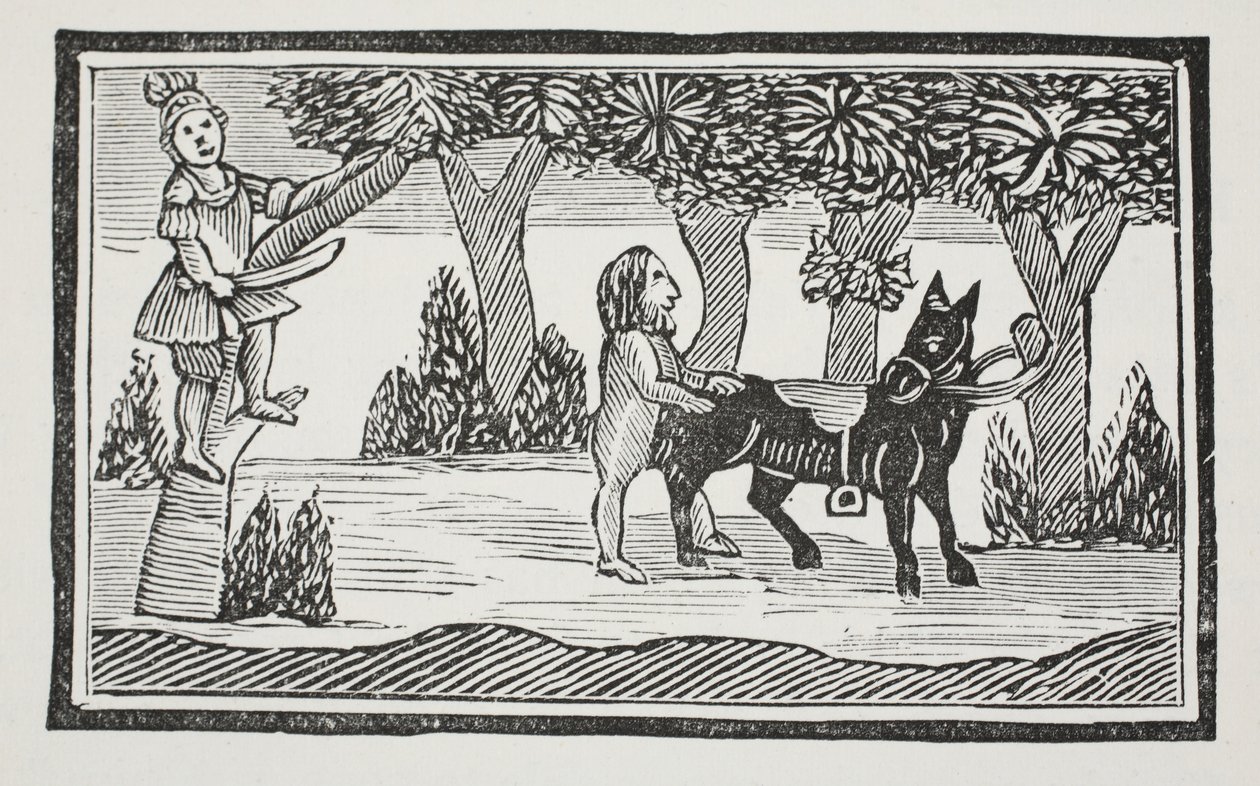 Valentine a Orson, ilustrace z Chap-books of the Eighteenth Century od Johna Ashtona, hospoda. 1882 od English School