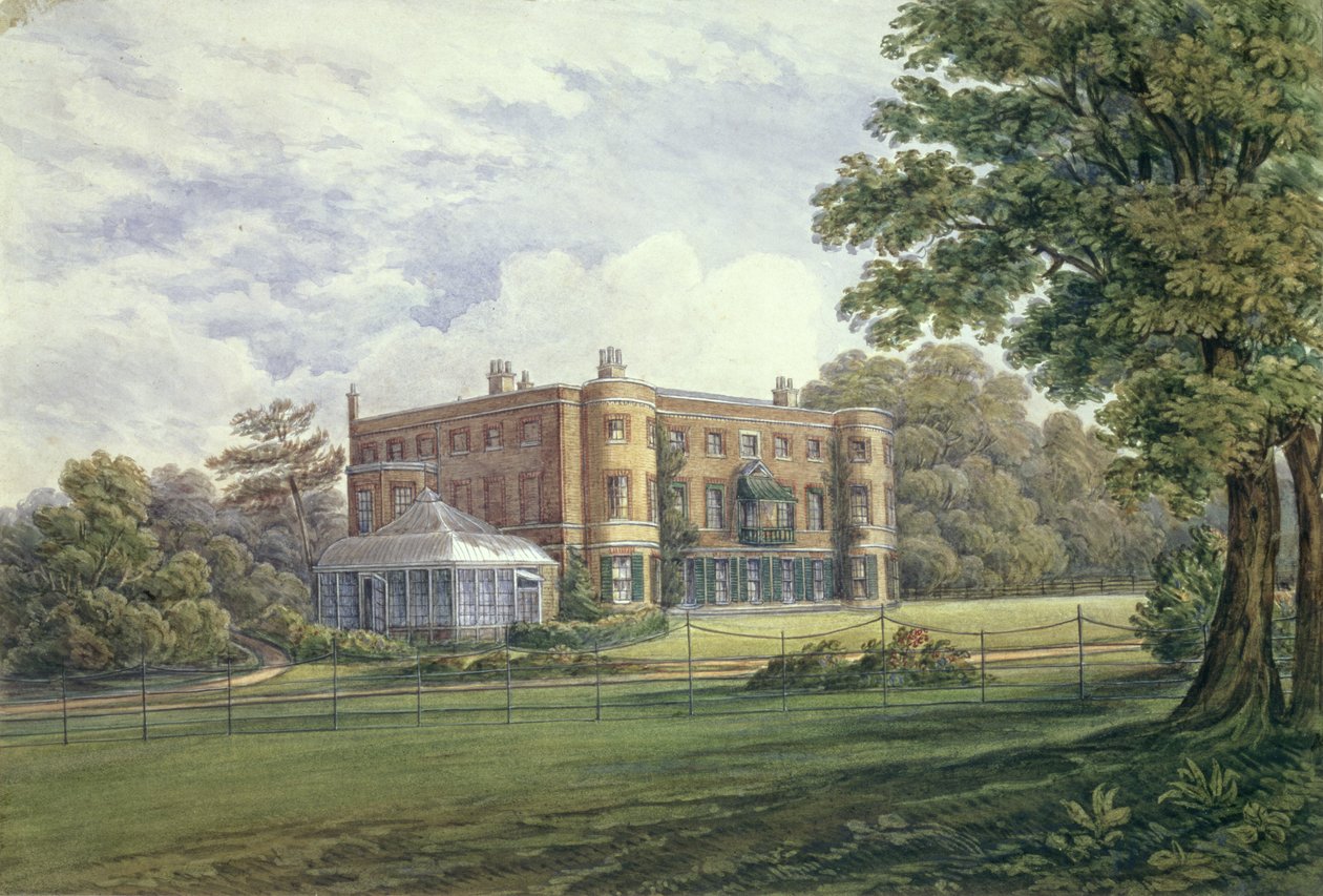 Valentines House, Ilford, Essex, cca 1835 (wc na papíře) od English School