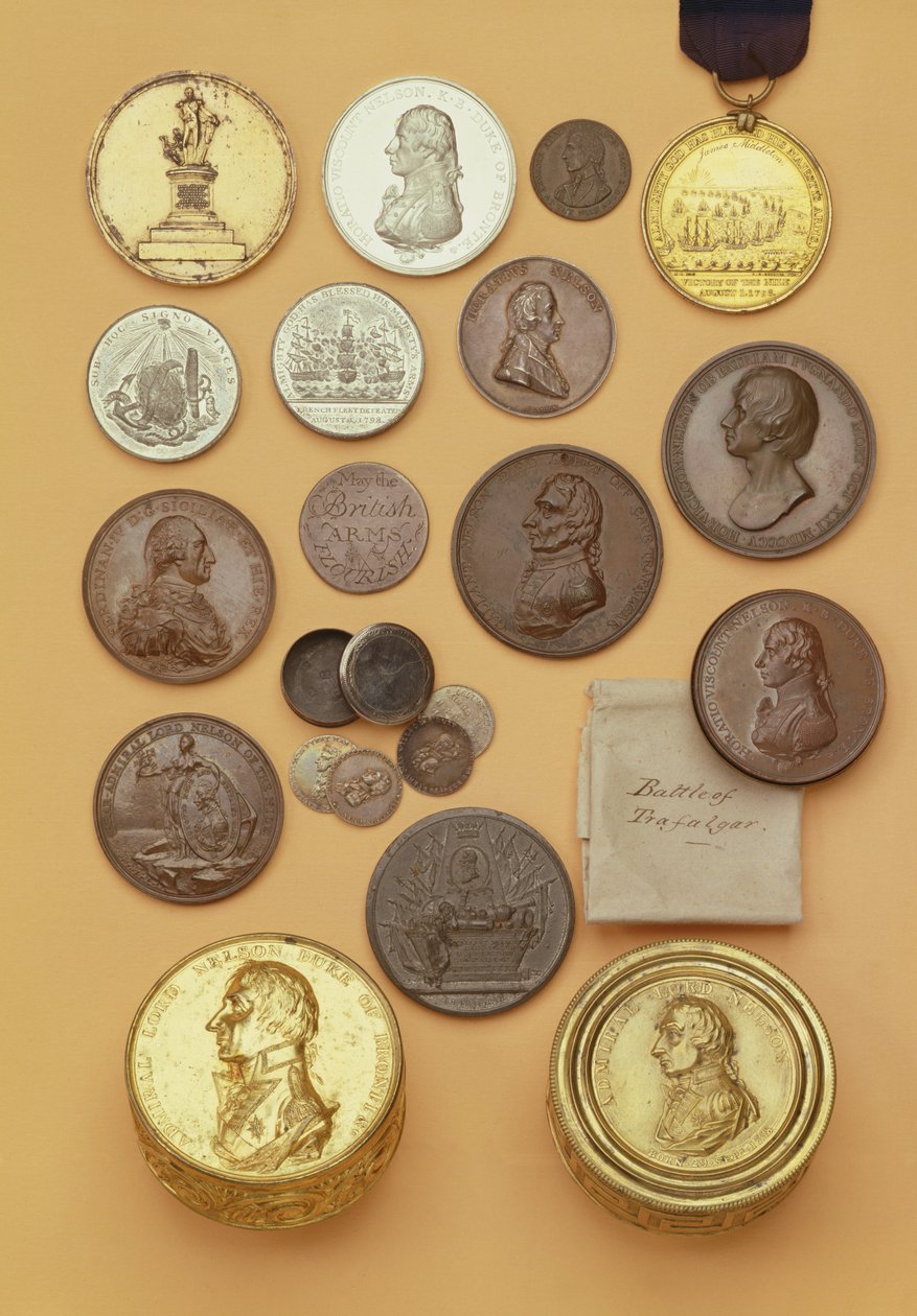 Různé medaile týkající se admirála lorda Nelsona, 1798-1805 (kov) od English School