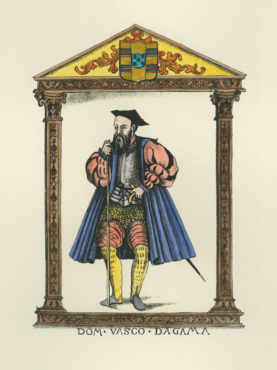 Vasco da Gama (asi 1469-1525) (rytina) (pozdější kolorování) od English School