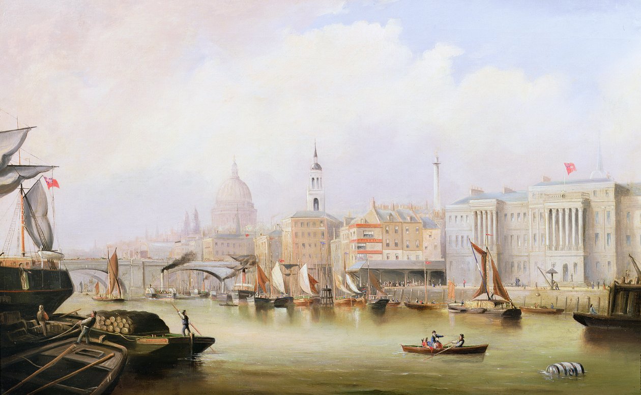 Pohled na Temži s Blackfriars a katedrálou St. Pauls za nimi od English School