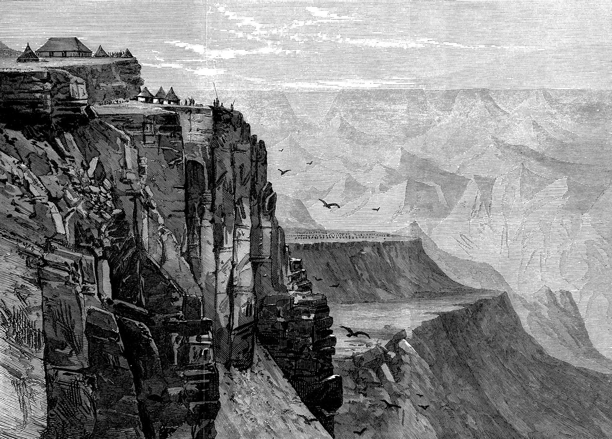 Pohled z místa poblíž Kings House, z Britské expedice do Habeše, 1868 od English School