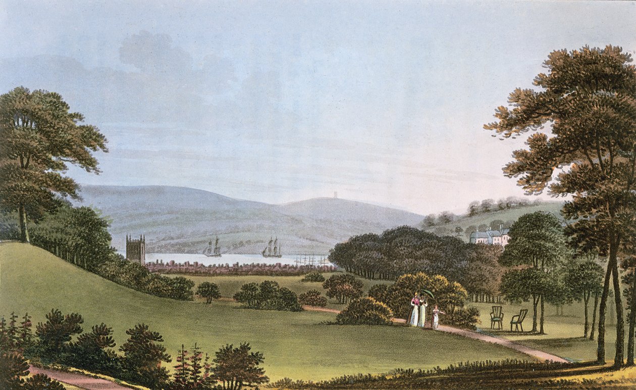 Pohled z pevnosti, poblíž Bristolu, 1802 od English School
