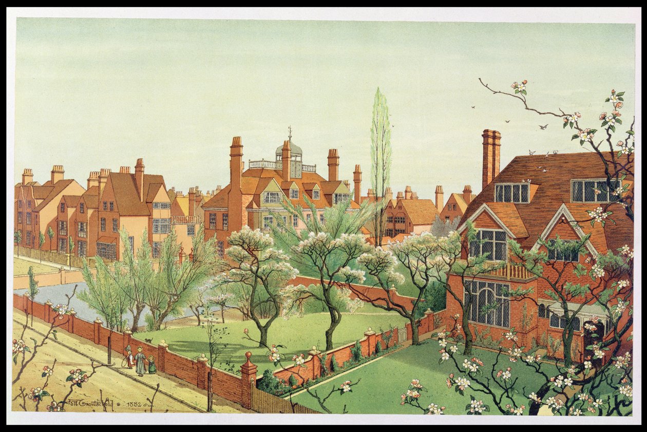 Pohled na Bedford Park, 1882 od English School