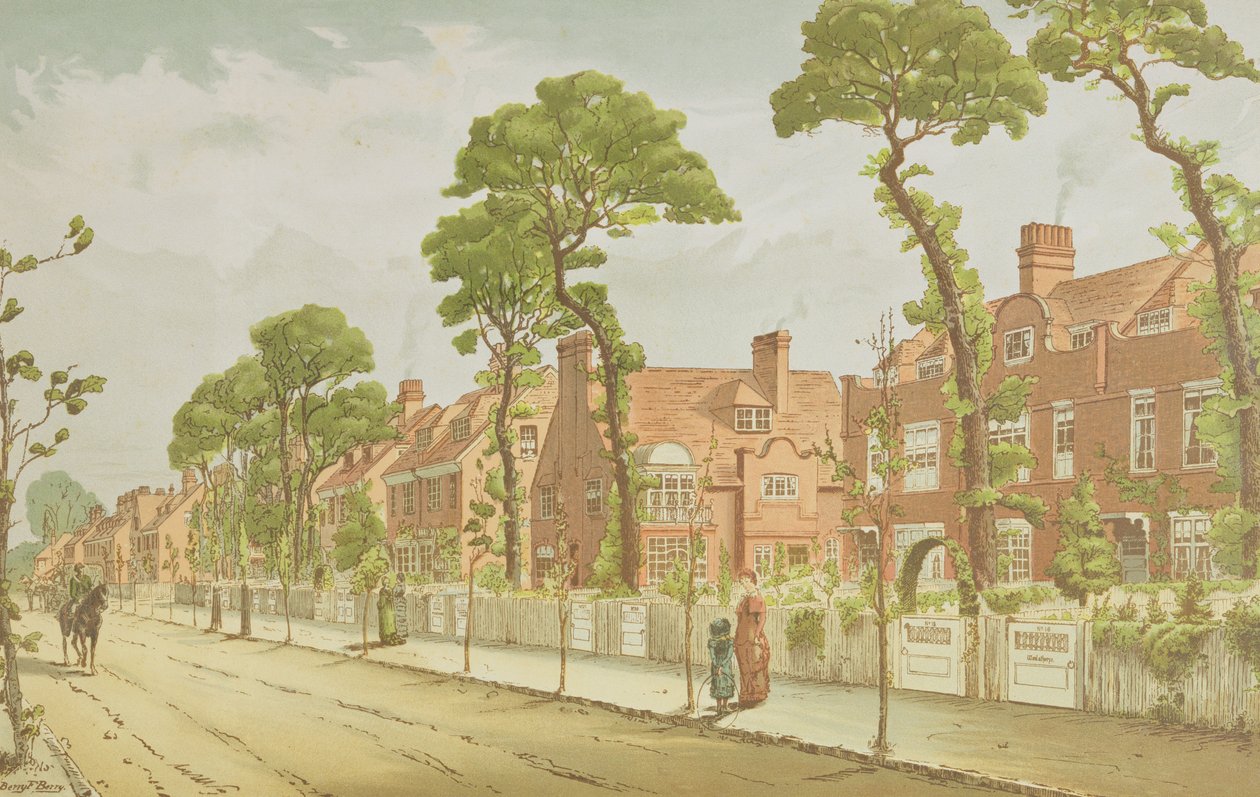 Pohled na Bedford Park, 1882 od English School