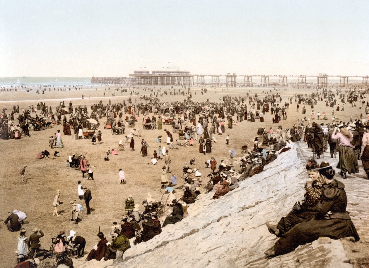 Pohled na Blackpool (ručně kolorovaná fotografie) od English School
