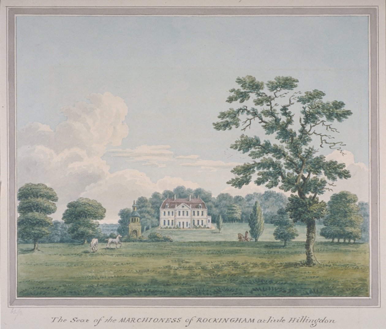 Pohled na dům v Hillingdonu, asi 1820 (čb na papíře) od English School