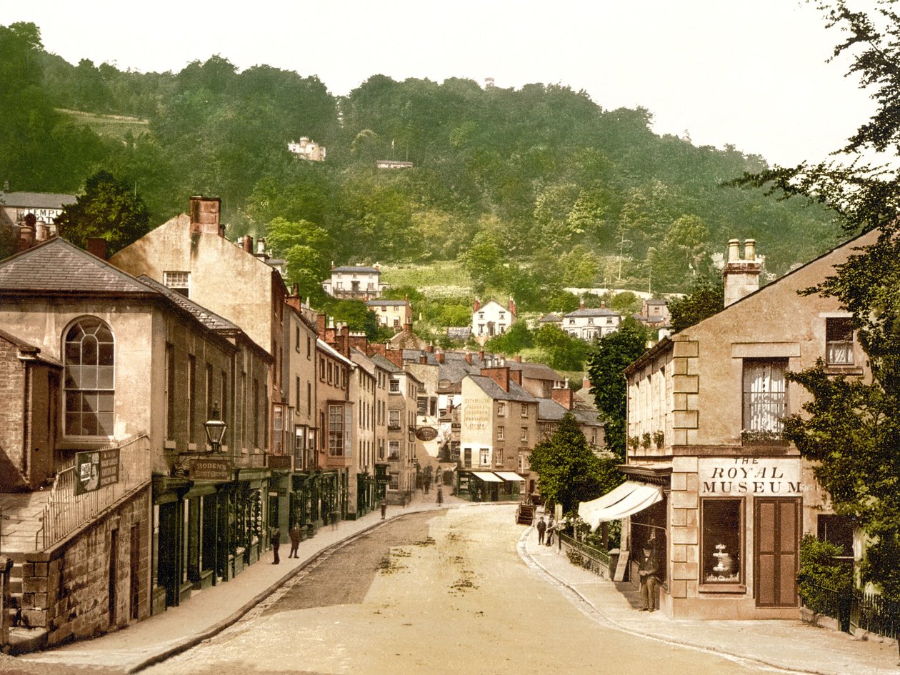 Pohled na Matlock Bath (ručně kolorovaná fotografie) od English School