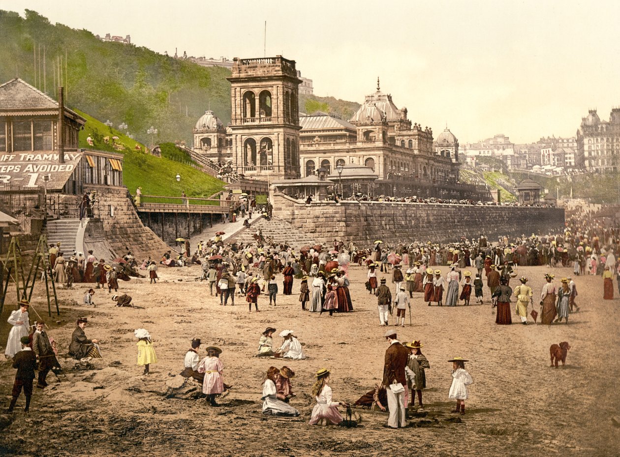 Pohled na Scarborough (ručně kolorovaná fotografie) od English School