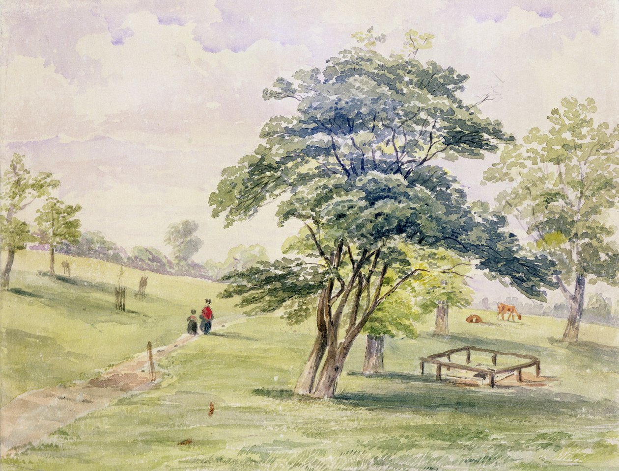 Pohled na severní část Hyde Parku, 1820 od English School