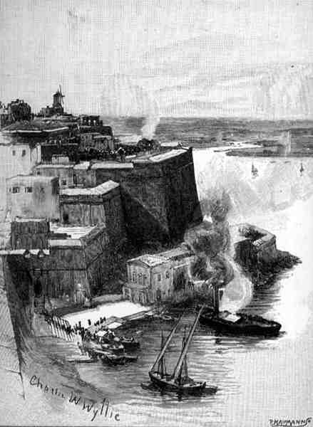 Pohled na karanténní přístav, Valletta, Malta, z 