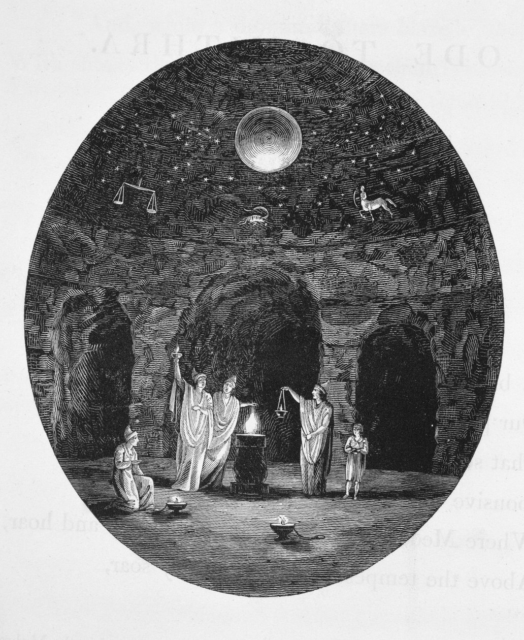 Pohled na starověké tajemné rituály slavené v jeskyni Mithraic od English School