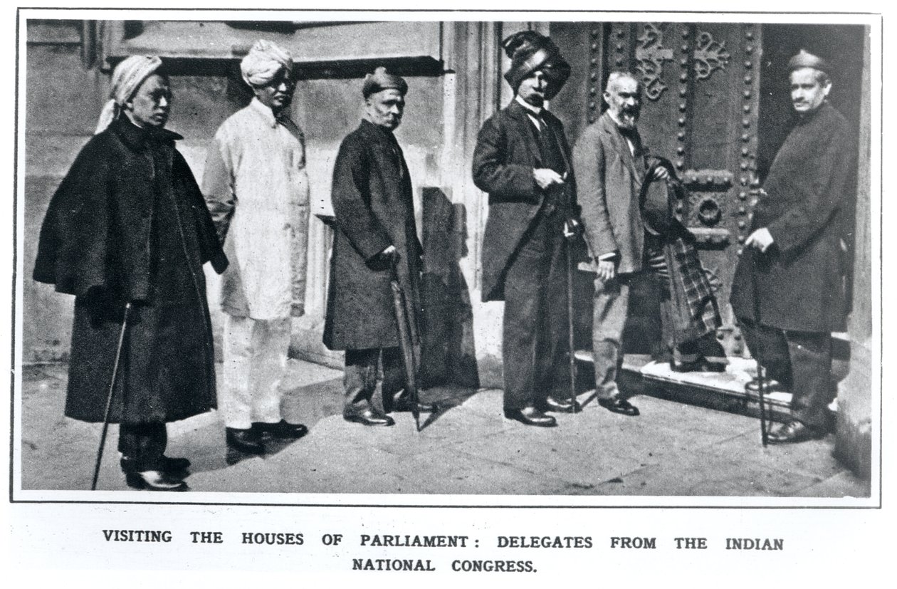 Návštěva budov parlamentu: Delegáti z Indického národního kongresu, 1919 od English School