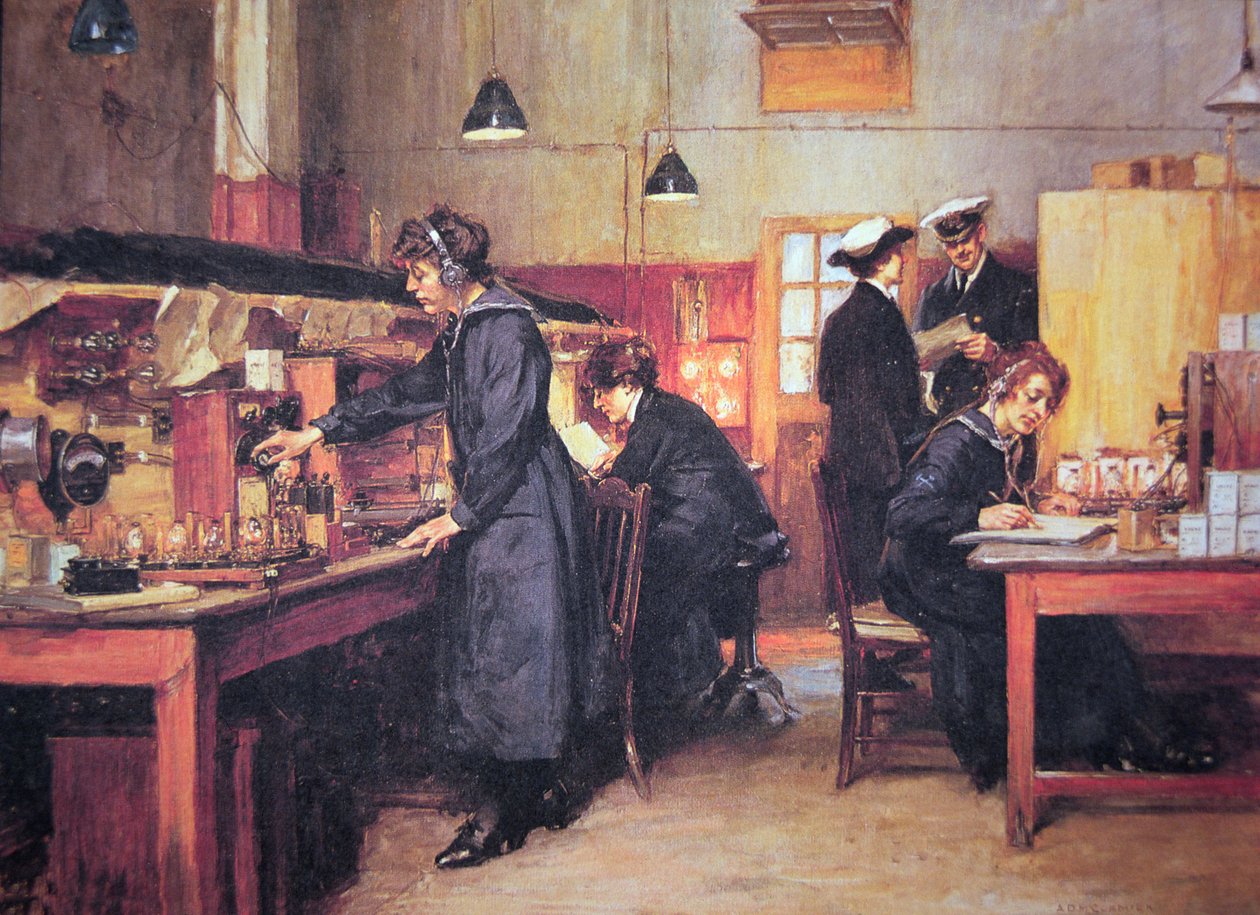 Ženy z první světové války rádia a telefonní operátorky Royal Navy (barevné lito) od English School