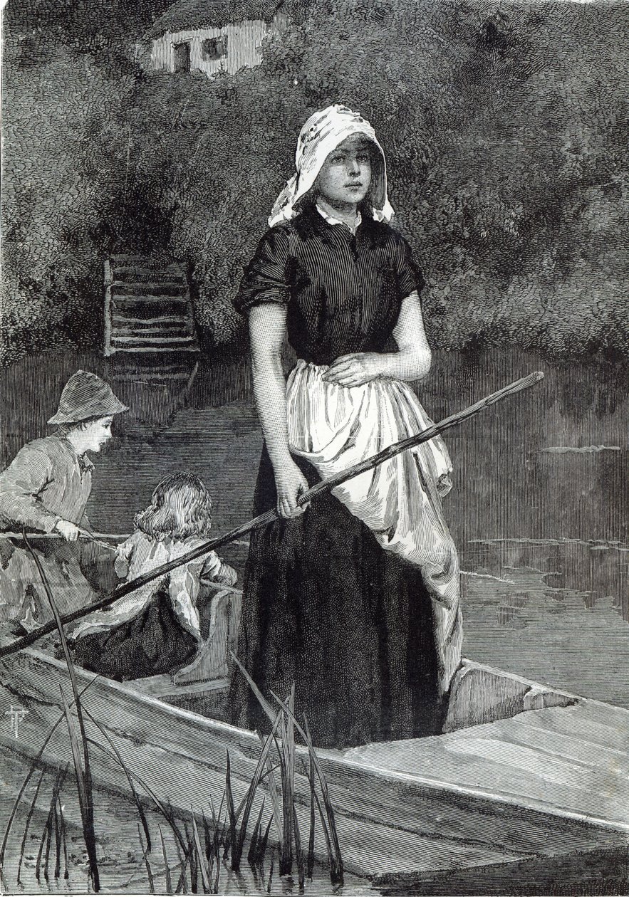 Čekání na otce, z „Hodiny volného času“, 1888 od English School