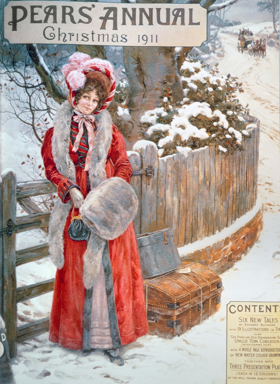 Čekání na kočár, z ročenky Pears, Vánoce 1911 od English School