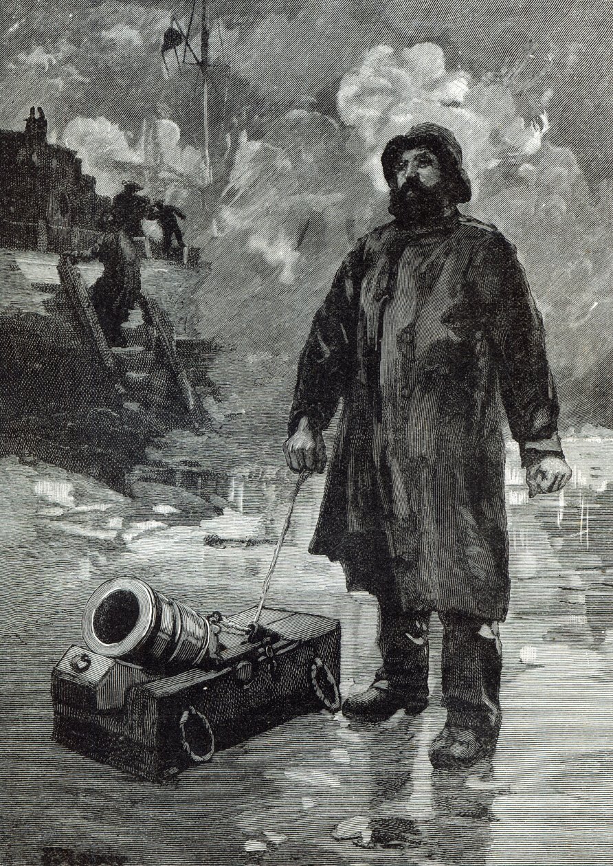 Čekání na signál z „Hodiny volného času“, 1888 od English School