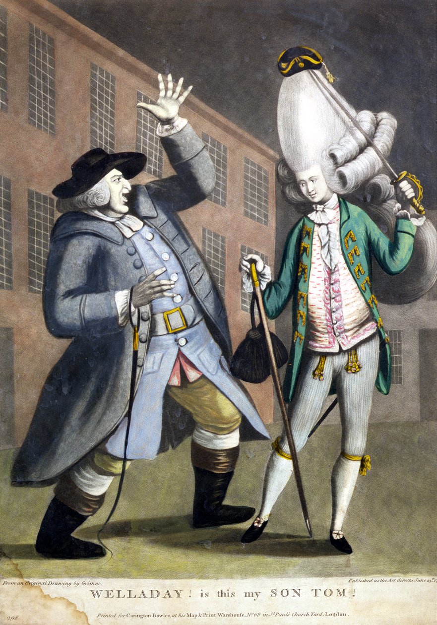 Welladay!. Je to můj syn Tom, z originální kresby od Grimma, vytištěné pro Carington Bowles, Londýn, Pub. 1773 od English School