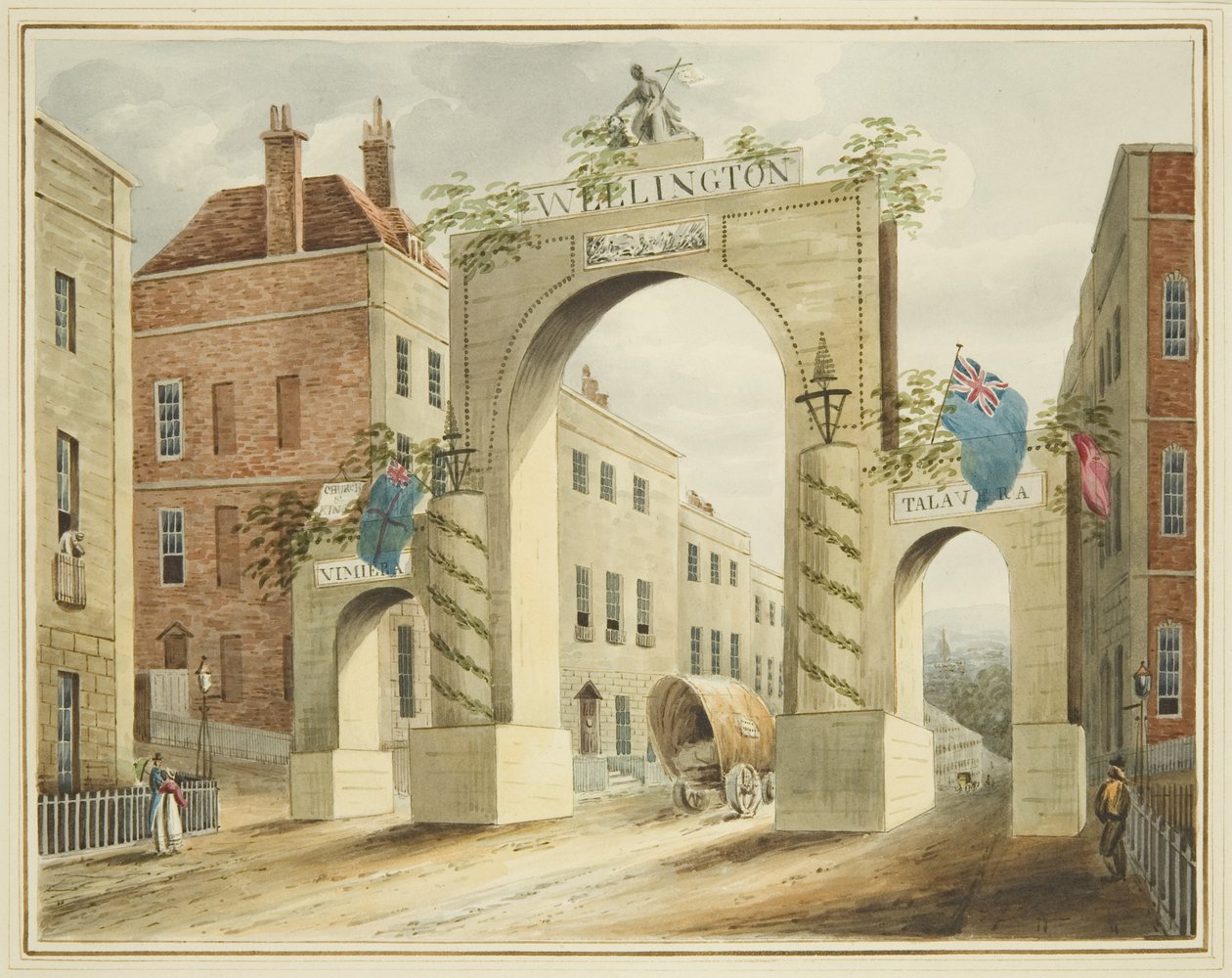 Wellington Triumphal Arch, vrchol Park Street, Bristol od English School