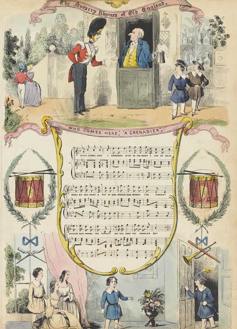 Kdo sem přichází; Granátník, kolem roku 1850 (barevná akvatinta) od English School