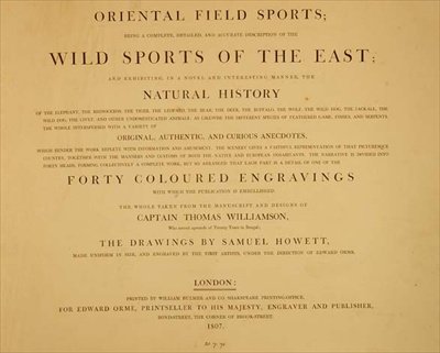 Wild Sports Of The East: frontispis z "Oriental Field Sports, a Collection of Drawings", pub. od Edwarda Orma od English School