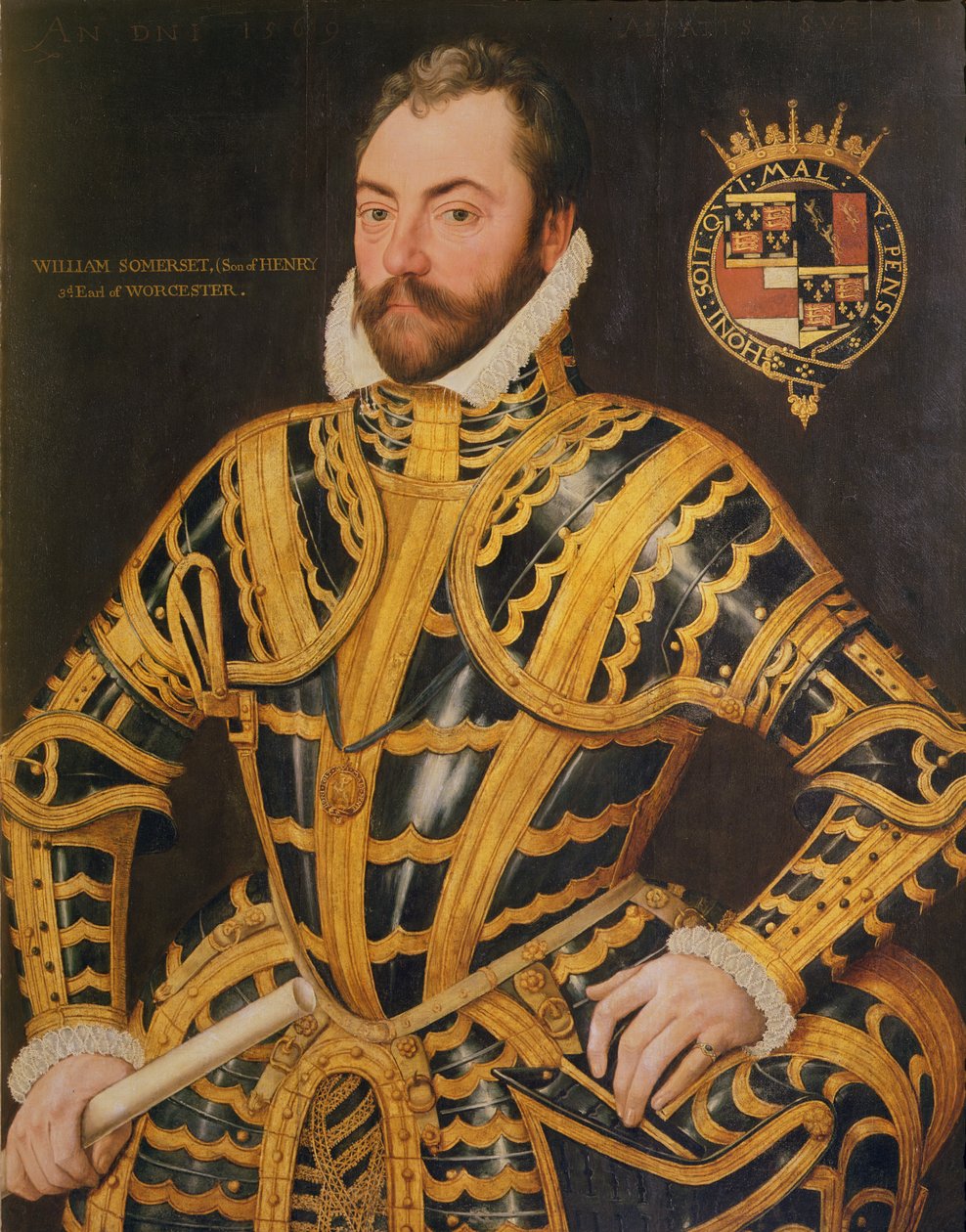 William Somerset (asi 1527–89) 3. hrabě z Worcesteru, 1569 od English School