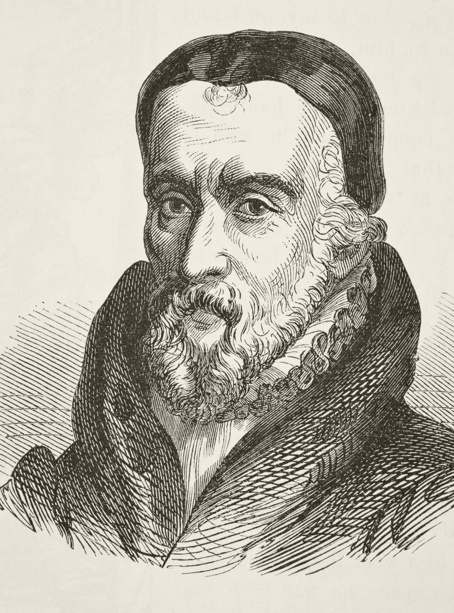William Tyndale, z „Národní a domácí historie Anglie“ od Williama Hickmana Smith Aubrey (1858-1916), vydaný v Londýně, kolem roku 1890 od English School