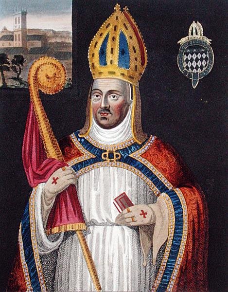 Vilém z Wainfleetu (asi 1395-1486), po malbě v Bodleian Gallery (barevné lito) od English School