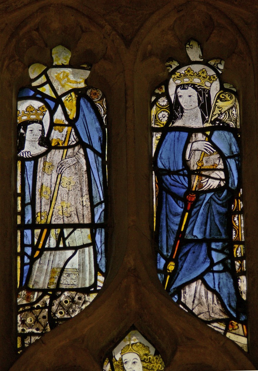 Okno w4 zobrazující St Osith? a Svatá Etheldreda? od English School