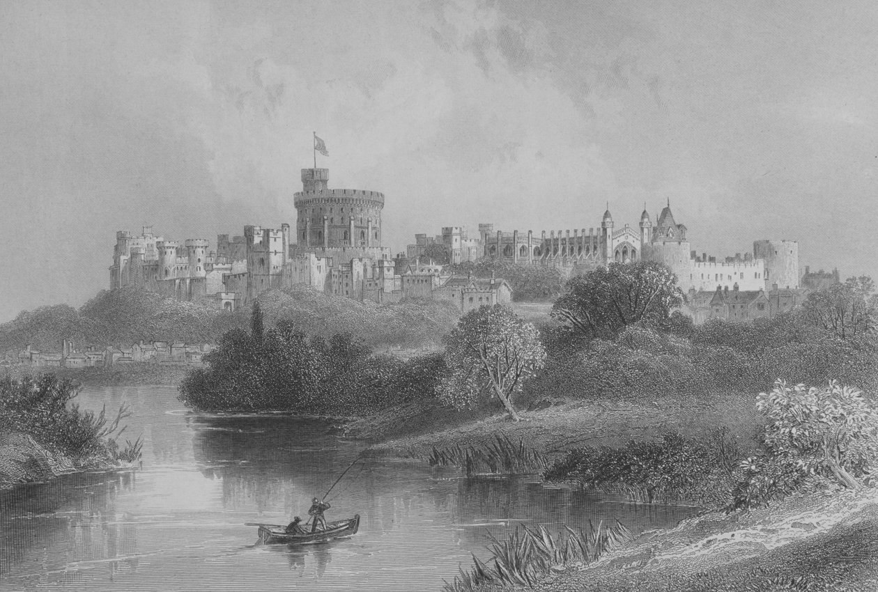 Zámek Windsor, z knihy The Gallery of Geography od Rev. Thomase Milnera, vydané kolem roku 1880. od English School