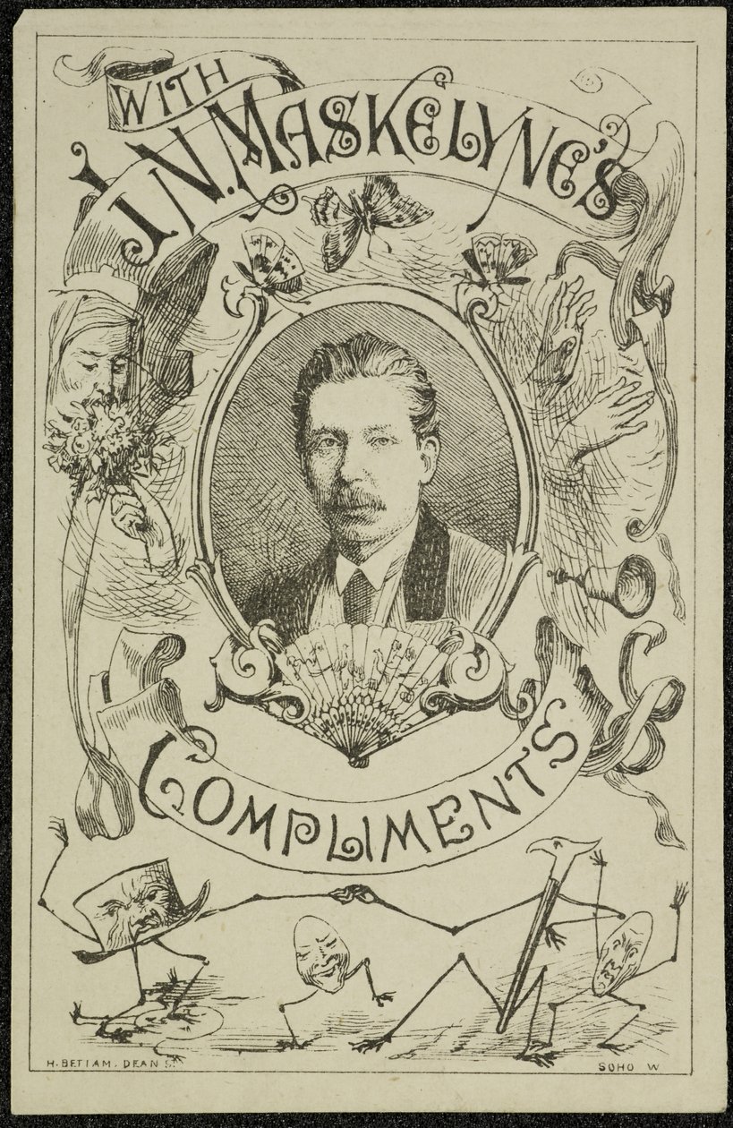 S komplimenty J. N. Maskelyne, kolem roku 1875 (rytina) od English School