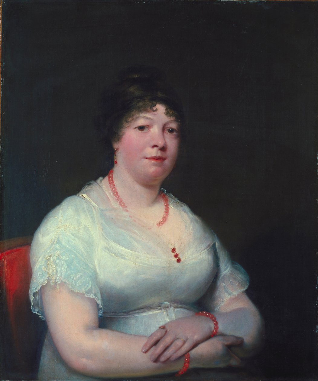 Žena se šperky z růžového křemene, kolem 1810-15 od English School