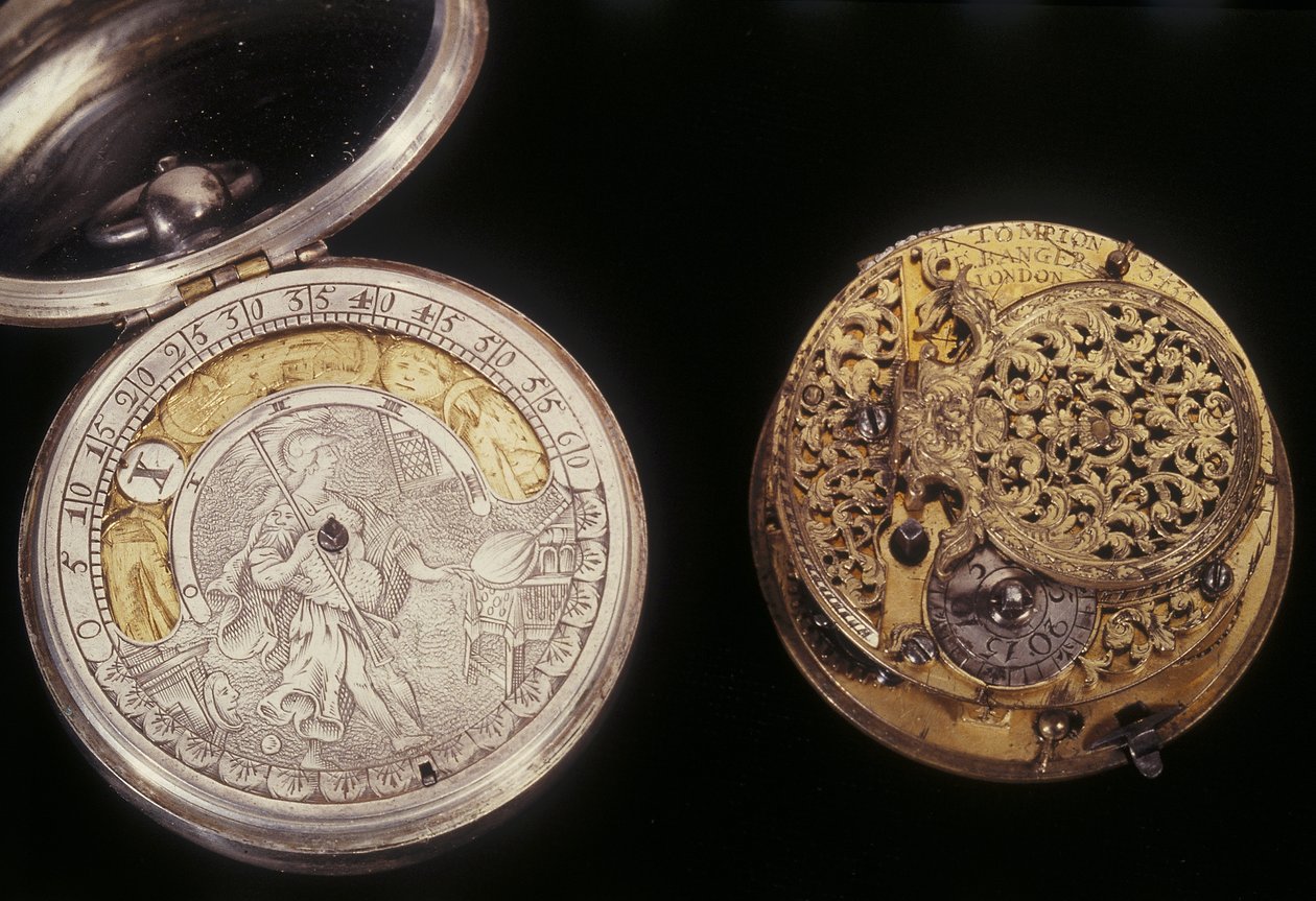 Dvoje kapesní hodinky, c.1660 & c.1705 (kovové) od English School English School