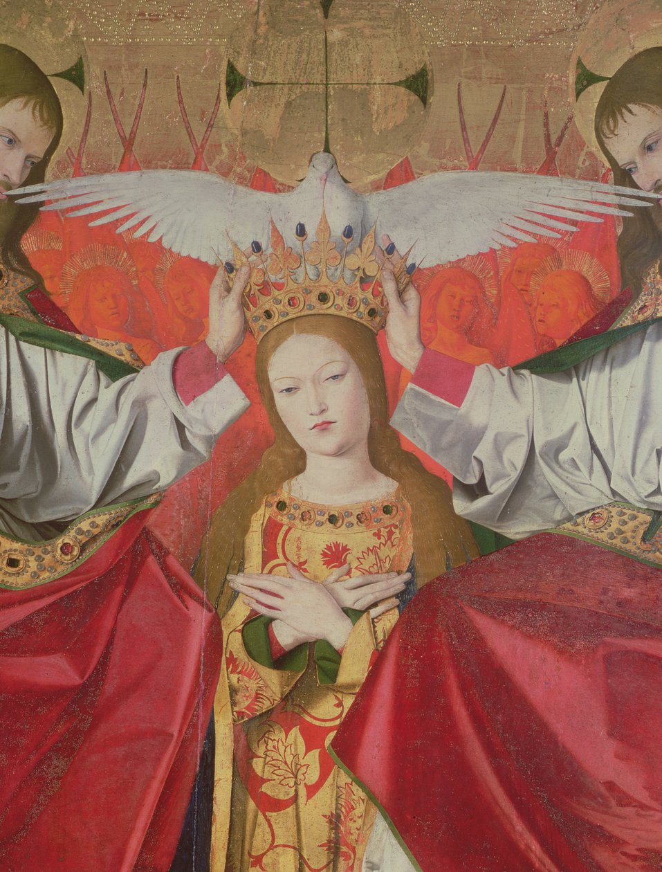 Detail korunovace Panny Marie, 1453-54 od Enguerrand Quarton
