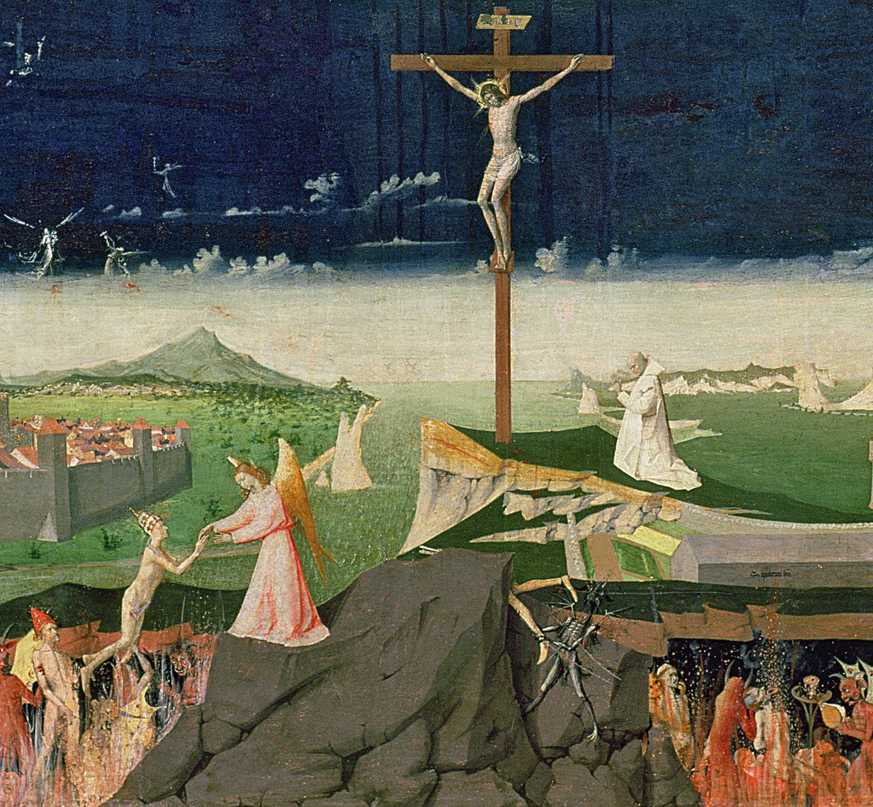Korunovace Panny Marie, dokončena 1454 (detail 57626) od Enguerrand Quarton