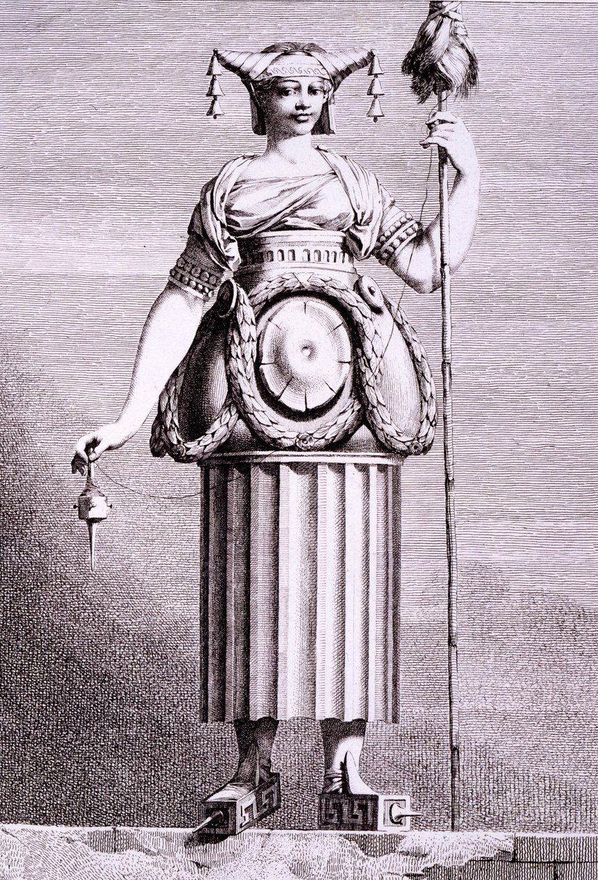 Řecká pastýřka, tisk Benigna Bossiho, z knihy "Masquerade à la Grecque", vydané roku 1771. od Ennemond Alexandre Petitot