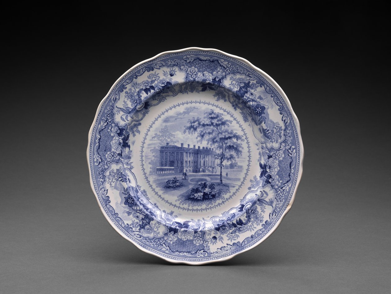 Talíř, cca 1831-46 (olověná glazovaná kamenina s transferovým tiskem) od Enoch Wood and Sons