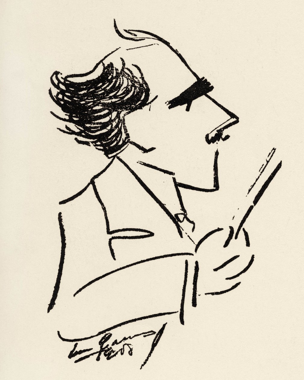 Arturo Toscanini (1867-1957) italský dirigent v karikatuře Enrica Carusa (italský tenor). od Enrico Caruso