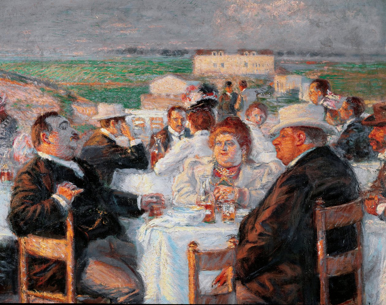 Velký a hubený Detail zobrazující malbu obézních - Obraz od Rico della Leonessa (lvice) (1865-1921) 1899 olej na plátně - Řím Galleria d