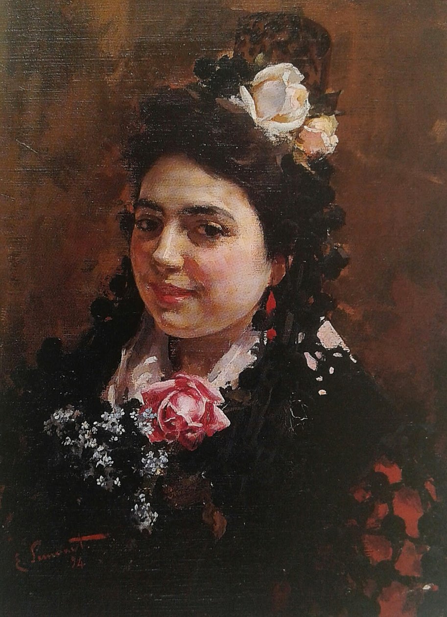 Portrét Asuncion Castro, manželka malíře Portrét Asuncion Castro, manželka malíře od Enrique Simonet