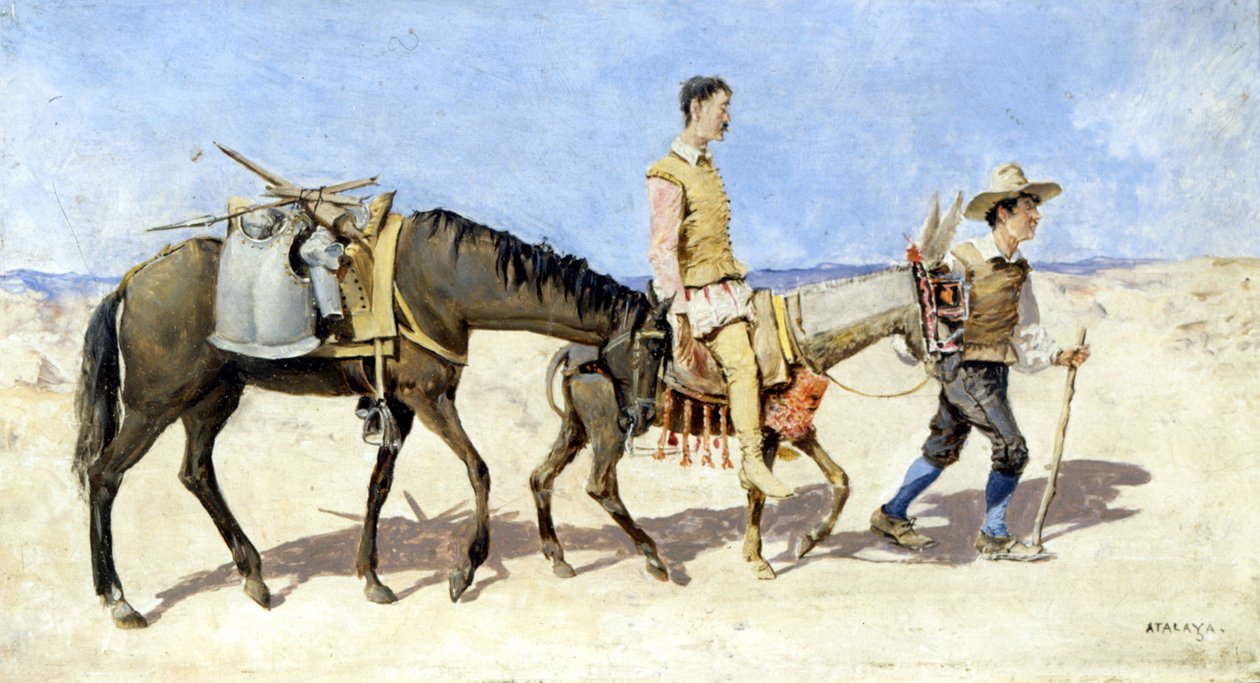 Don Quijote a Sancho Pança. Malba od Atalaya. koncem 19. století. od Enrique Atalaya