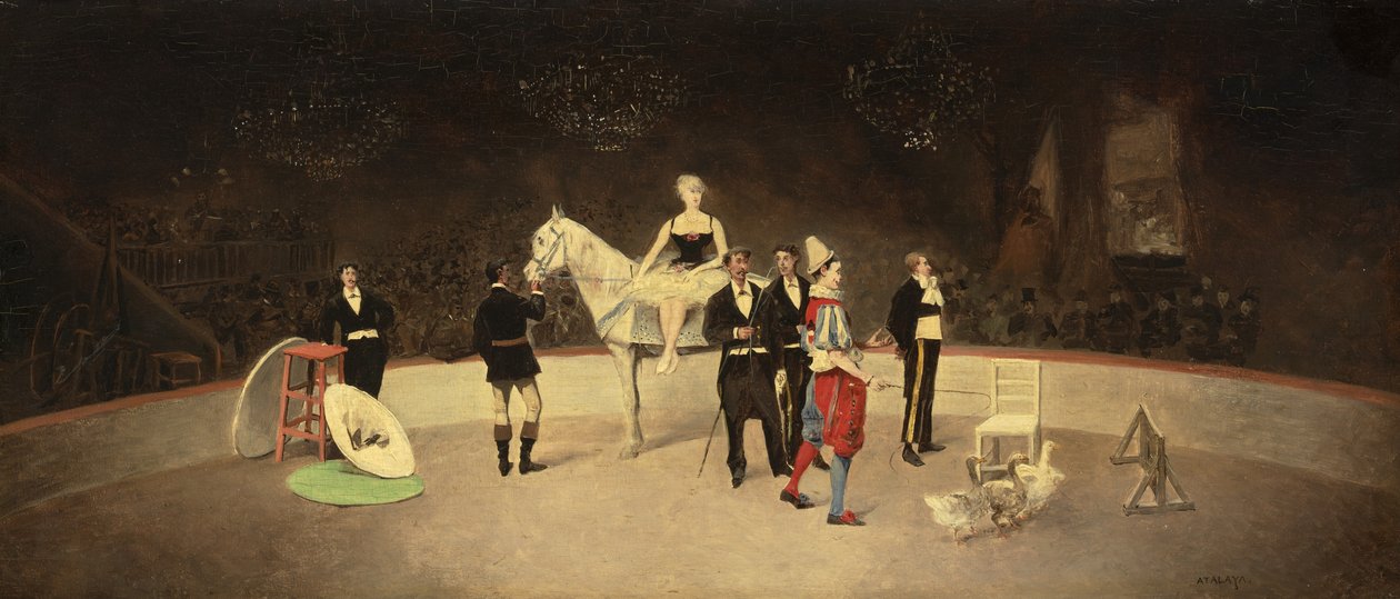 Cirkusová scéna, kolem roku 1890 od Enrique Atalaya González